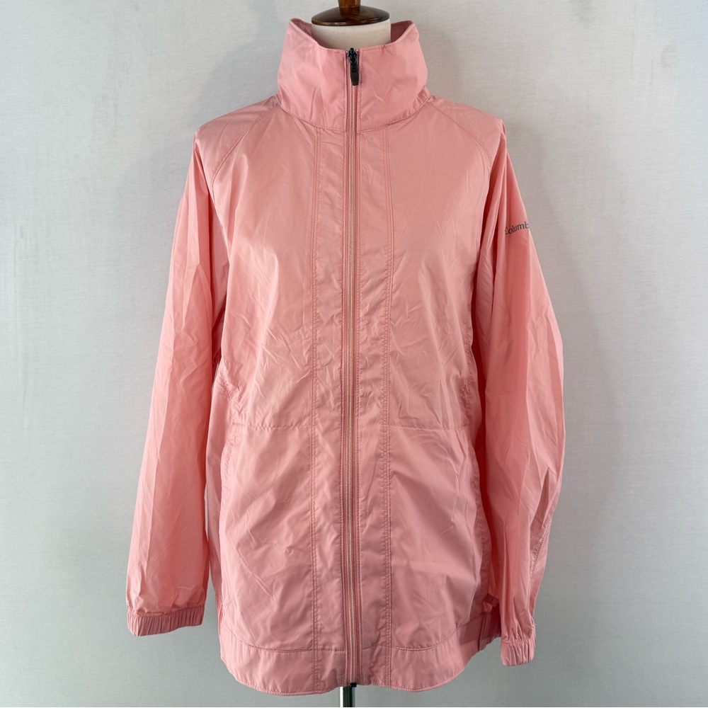 Columbia NWOT Pink Waterproof Hooded Packable Rain Jacket